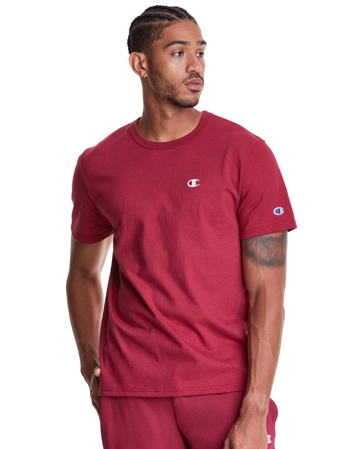 Champion Mens T-Shirt NZ - Heritage C Logo Red ( 3268-NJUTH )